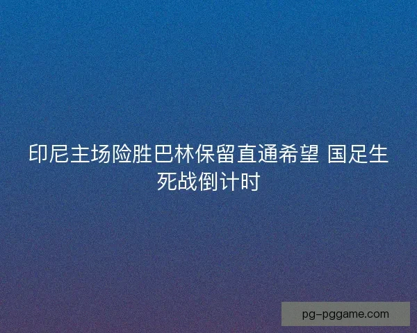 印尼主场险胜巴林保留直通希望 国足生死战倒计时